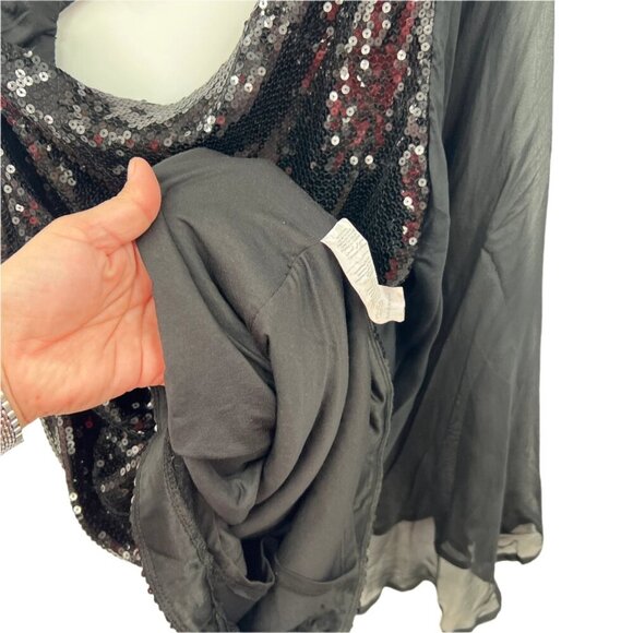 Bebe Sequin One Shoulder Cape Mini Dress - Picture 5 of 5